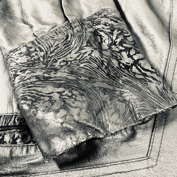 Outbrook Leather Coat Womens Large Black Long Baroque Suede Detail 80s Vintage - Picture 13 of 16